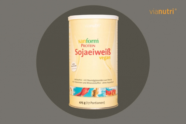 Einzelpack Sanform Protein Sojaeiweiß vegan 425 g Geschmack Latte Macchiato jetzt online kaufen bei vianutri