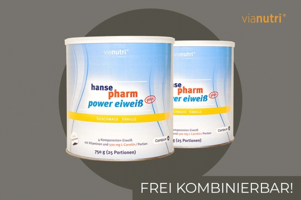 Doppelpack power Eiweiß plus von HansePharm 750 g 25 Portionen Geschmack frei wählbar jetzt online kaufen