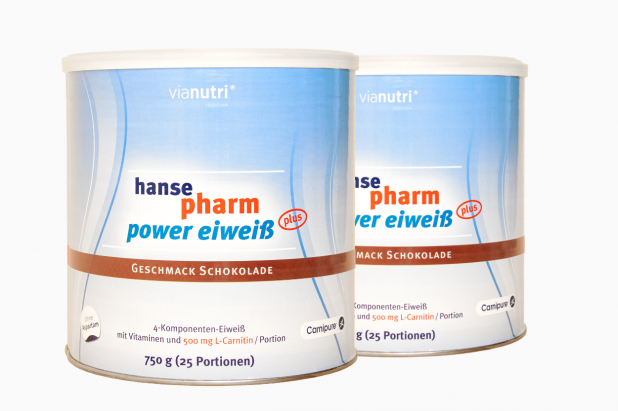 Doppelpack power eiweiß plus von HansePharm 750 g Geschmack Schokolade jetzt online kaufen