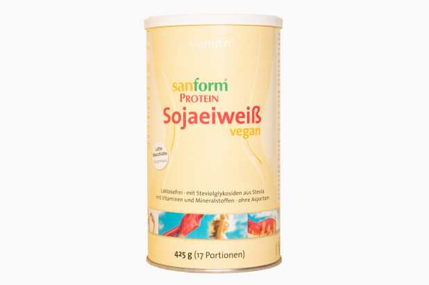 Einzelpack Sanform Protein Sojaeiweiß vegan 425 g Geschmack Latte Macchiato jetzt online kaufen bei vianutri