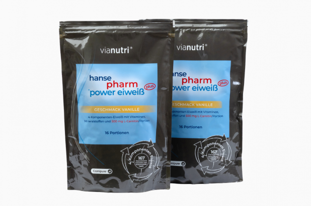 Doppelpack power Eiweiß plus von HansePharm 500 g 16 Portionen Geschmack Vanille jetzt online kaufen