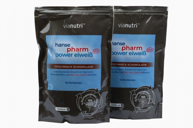 Doppelpack power eiweiß plus von HansePharm 500 g Geschmack Schokolade jetzt online kaufen