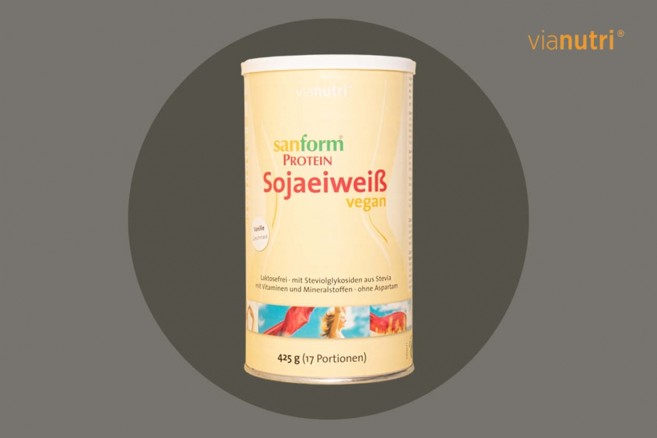 Einzelpack Sanform Protein Sojaeiweiß vegan 425 g Geschmack Vanille jetzt online kaufen bei vianutri