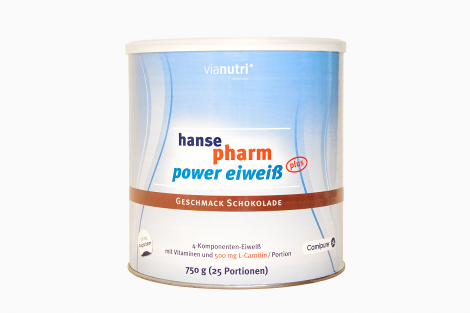 Einzelpack power Eiweiß plus von HansePharm 750 g 25 Portionen Geschmack Schokolade jetzt online kaufen bei vianutri