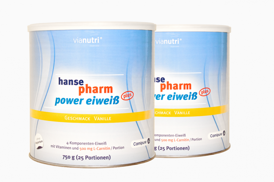 Doppelpack power Eiweiß plus von HansePharm 750 g 25 Portionen Geschmack Vanille jetzt online kaufen