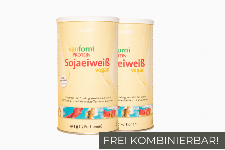 Doppelpack Sanform Protein Sojaeiweiß vegan 425 g Geschmack frei wählbar jetzt online kaufen bei vianutri